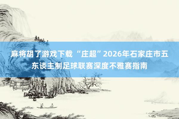 麻将胡了游戏下载 “庄超”2026年石家庄市五东谈主制足球联赛深度不雅赛指南